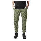 Fannyfuny Herren Cargo Hose mit Taschen Baumwolle Relaxed Gummiband Kordelzug Mittlere Taille Lässige Lange Jogginghose Frachthose Verdickte Men Pants Carg