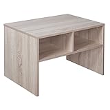 RICOO Couchtisch mit Stauraum 65 x 45 x 45 cm Wohnzimmer Beistell-Tisch Eiche Sonoma – WM097-ES