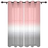 Verdunklungsvorhang Graurosa Mit Ösen Gardine Für Schlafzimmer, Kinderzimmer 2 Stück Verdunkelungsvorhänge Farbige Vorhänge 280 * 250