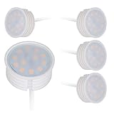 HCFEI LED-Modul flach 230V 3W für Einbaustrahler 320lm 120°, 35mm Durchmesser, MR11 GU4 Strahler Ersatz，Keramik Gehäuse (5er - Warmweiß)