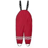 Unisex Kinder Regenlatzhose, Wind und wasserdichte Matschhose Atmungsaktiv Budddle-Hose Overalls für Mädchen Jungen Siamese Outdoorhose Latzhose Skihose W