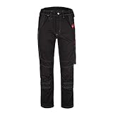 TMG® Profi Lange Arbeitshose für Herren, Bundhose/Cargohose mit Kniepolstertaschen, Schwarz 46
