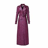 ZLYPSW Mode X-Long Trenchcoat Frauen Frühling Herbst Windjacke Lila Zweireiher Plus Größe Casual Outwear (Color : A, Size : XxL code)