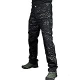 JIASHIQI Outdoor Herren Cargo Arbeitshose, Strapazierfähige Arbeitskleidung, Herren Kampf Arbeitshose mit Knopf-Reißverschluss für Armee Tactical Wandern Trekking (Color : Camouflage, Size : S)