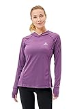 HMILES Damen Langarm Running T-Shirts Leichter Sport Hoodie Weiblich Atmungsaktives Training Workout Top Mit Daumenloch Traube lila S