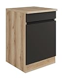Küchen Unterschrank mit Arbeitsplatte Noah U606-0+ in anthrazit 60 cm b