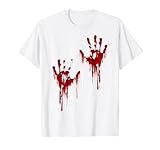 Halloween Blutige Hände Blutspritzer Blut Kostüm T-S