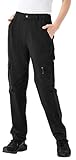 YSENTO Damen Outdoor Wanderhose Wasserdicht Schnelltrocknend Leichte UPF 50 Camping Arbeitshose Trekkinghose(Schwarz,XS)