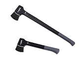 VITO Everest PRO Axt Beil Set - 1 x Spalt Axt Lang 1400g & 1 x Spalt Beil Kurz 600g Äxte Fiberglas Holzsp