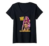 Damen WWE Sasha Banks Logo Boss Pose Dark T-Shirt mit V