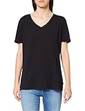 edc by ESPRIT Damen V-Neck Basic T-Shirt, 001/BLACK, XS