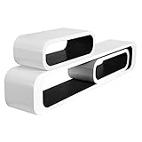 WOLTU RG9230sz Wandregal Lounge 3er Set Bücherregal Hängeregal, weiß-schw