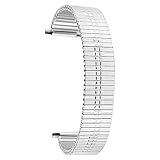 ZHANGXXX 22MM Silbernes Edelstahl-Uhrenarmband, Premium-Ersatz-Uhrenarmband, Praktische Dehnbare Länge Keine Schnalle Armbanduhrenarmb