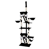 lionto by dibea Kratzbaum XXL Kletterbaum Katzenkratzbaum Katzenbaum höhenverstellbar Farbe schwarz/weiß