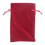 Samt Tarot Tasche | Samt Kordelzugbeutel Luxuriöse Samt Tarot Runentasche Ideale Größe für Tarotkarten Kordelzug Aufbewahrungsbeutel Tasche zum Aufbewahren von Karten/Schmuck/Münzen/Spielteilen(rot)