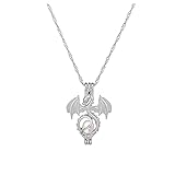 TT- Halsketten für Damen, Halskette mit Luminous Dragon Anhänger, Vintage Edelsteinkette Schmuck Necklace Kette Halsketten Schmuck Necklace Jewelry für Frauen Männer für Geschenk (Hellblau, OneSize)