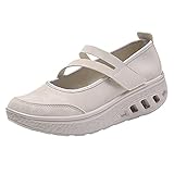 wyzesi Damen Arbeitsschuhe Weiss Damen Slipper Leder Schwarz Damen Schnürer Blau Anzugschuhe Damen Damen Business Klassische (Beige,39)