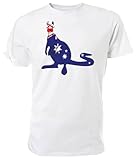 Australische Flagge Känguru T-Shirt weiß Größe L Australien Day