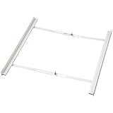 Xavax Zwischenbaurahmen, Verbindungsrahmen für Waschmaschine und Trockner mit offener Front, Universell für Marken z.B. Beko, Siemens, Bauknecht, AEG, Bosch, Miele, Maße 55 x 68 cm, Zurrgurt, weiß