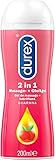 Durex Gleitgel Play 2-in-1 Massage Guarana – Wasserbasiertes Gleitmittel mit anregenden Guaranaextrakten für sinnliche Intimmassagen – 1 x 200 ml im Sp