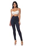 Aphrodite Damen Jeans mit hoher Taille – Basic High Rise Waist Skinny Damen Jeans - Blau - 41