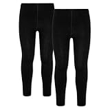 ORIGINAL BASICS Kinder Thermo Leggings mit Fleece (2 Pack) Schwarz 104/116