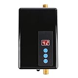 Garosa Mini Durchlauferhitzer, Mehrfache Sicherheitsmaßnahmen Durchlauferhitzer Durchlauferhitzer System Warmwasserversorgung für Küche und Bad Maximale Temperatur 55 ° C, 220V 5.5KW(Schwarz)
