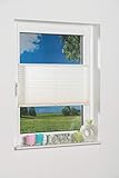 K-home 422148-2 Klemmfix-Plissee 50 x 130 cm (B x L) Creme Lichtschutz +++ Moderne Crushed Optik +++
