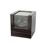 LWHDPW Automatischer Uhrenbeweger Doppeluhren Uhrenbeweger aus Holz Automatische Rotation Uhrenbeweger Aufbewahrungsbox Display Box