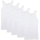 NUOZA Unterhemd Herren Tank Top 5er Pack Feinripp Muskelshirts Baumwolle alle Größen und Farben-Weiß,M