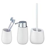 WENKO Bad-Accessoire Set Badi, Weiß, 3-teilig