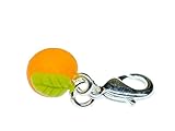 Miniblings Orange Charm Charms Orangen Obst Frucht 3D - Handmade Modeschmuck I Kettenanhänger versilbert - Bettelanhänger Bettelarmband - Anhänger für Armb