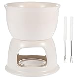 BESTonZON Schokoladen Fondue Set Keramik Käsefondue Butter Teelicht Kerzen Schokoladen Wärmer Set mit 2 Gabeln DIY Backwerkzeug 1 S