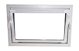 ACO 80cm Nebenraumfenster Kippfenster Isoglasfenster Fenster weiß Kellerfenster, Größe:80 x 50
