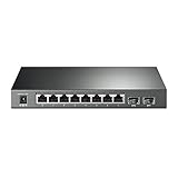 TP-Link TL-SG2210P V3 JetStream 8-Port Gigabit Smart PoE+ Switch mit 2 SFP Steckplätzen (unterstützt 8 Gigabit PoE Ports, 58 W Budget, lüfterlos)