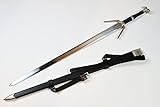 Swords and more Witcher handgeschmiedetes Silber Schwert - Geralt von Riva Silberschwert mit Scheide, 117,5 cm, handgeschmiedetes Metallschwert für Cosplays, zum Sammeln & als Geschenk