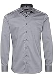 eterna Langarm Hemd Slim Fit Stretch Unifarben, Grau, W42 Lang
