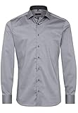 eterna Langarm Hemd Slim Fit Stretch Unifarben, Grau, W42 Lang