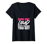 Damen Laut singen Konzertkünstlerin T-Shirt mit V