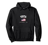 Vista CA Retro Amerikanische Flagge USA City Name Pullover H