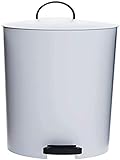 ZCRR Mülleimer, Runder Kunststoffabfallbehälter Mit Deckelabnehmbarer Innerer Papierkorb, Stummes Fußpedal Für Haushaltsküchenbüro(Color:Grau)