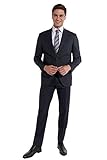 Steffen Klein Herren Business Anzug Wolle Stretch Bequem Regular F