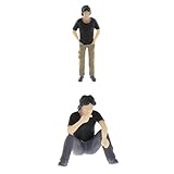 Amagogo 2X 1/64 Onkel Mini Figur PVC People Diorama Modell für Streichholzschachtel M