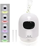 JunMu Mini Luftbefeuchter, Luftbefeuchter Schlafzimmer Raumbefeuchter Kinderzimmer Luftbefeuchter, 200ML USB-Desktop-Luftbefeuchter, Automatischer Abschaltung bei Wasserlosem Zustand,7 LED-Lichtfarb