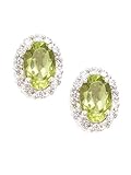 ❌REDUZIERT❌ Peridot Ohrstecker Gold 750 Weissgold Weißgold (18 Karat) Mit 30 Diamanten 0.20ct. Peridot 8mm x 6mm Weißgoldohrringe Fire O-06743-G511-DIA06C/H/S2-0,20ct-PER