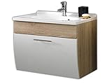 Posseik Salona Waschplatz, Sonoma/Eiche/weiß, 70 x 49.5 x 51
