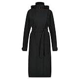 AGU Trench Coat Long Regenjacke Urban Outdoor Damen All Black XS