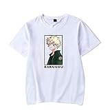 My Hero Academia 3D-Druck Anime Japanisches T-Shirt ， Bakugou Katsuki Musterdruck Anime Japanisches T-Shirt Rundhalsausschnitt Unisex