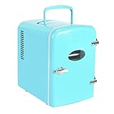 XBYUNDING Tragbare Kühlschrank Mini Portable Personal Kühlschrank, Cools & Vorläufe, 4 Liter Kapazität, Eco Friendly, Inklusive Stecker für Heim Outlet & 12V Auto-Ladegerät (Farbe: blau)