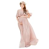 URSING Schwanger Kleid für Schwangere Frauen Fotografie Maternity Gown Split Front Foto Shoot Kleid Lange Chiffon Kleid Schwangerschafts Maxikleid Mutterschaft Fotografie Kleidung
